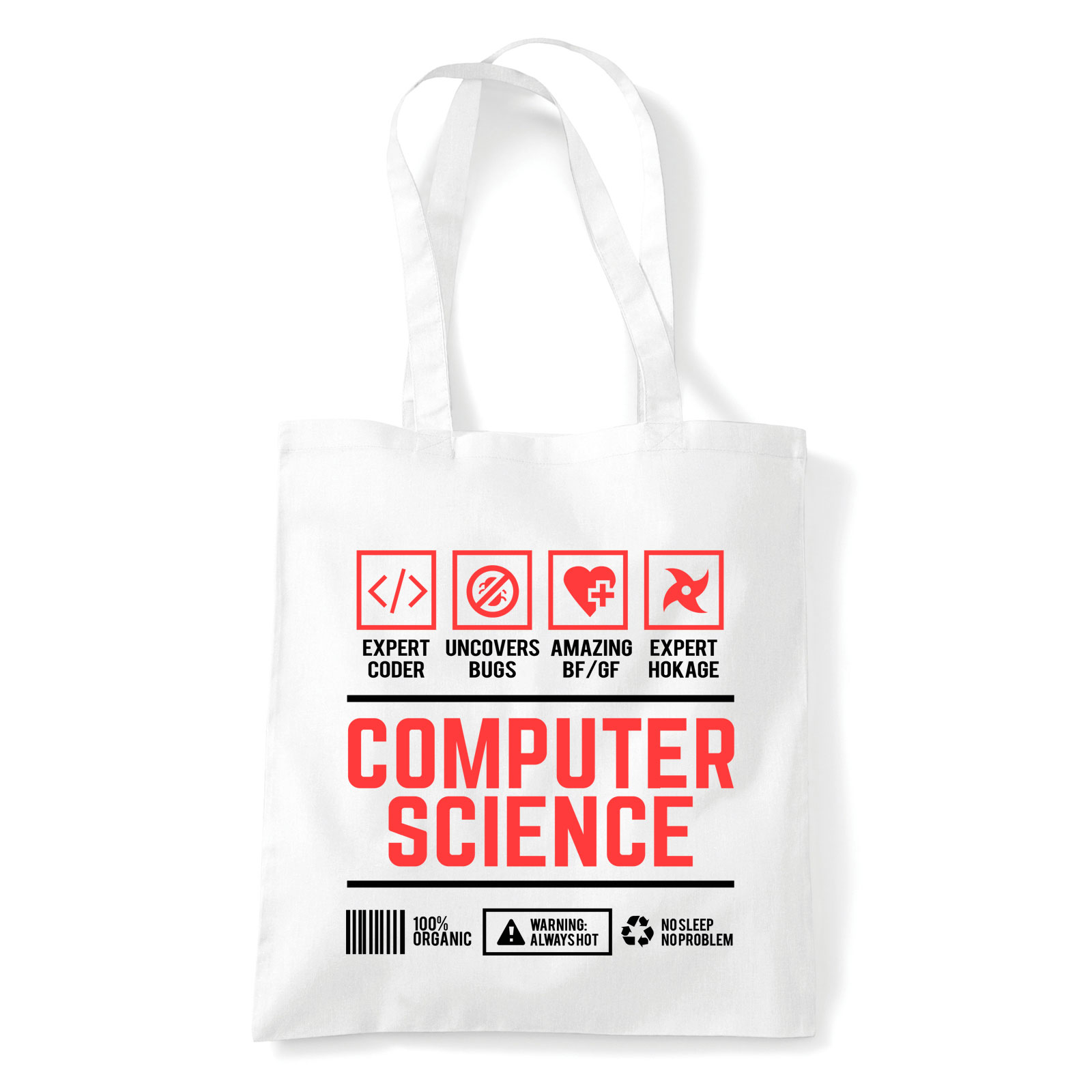programozás programozó Fehér Shopper Vászontáska