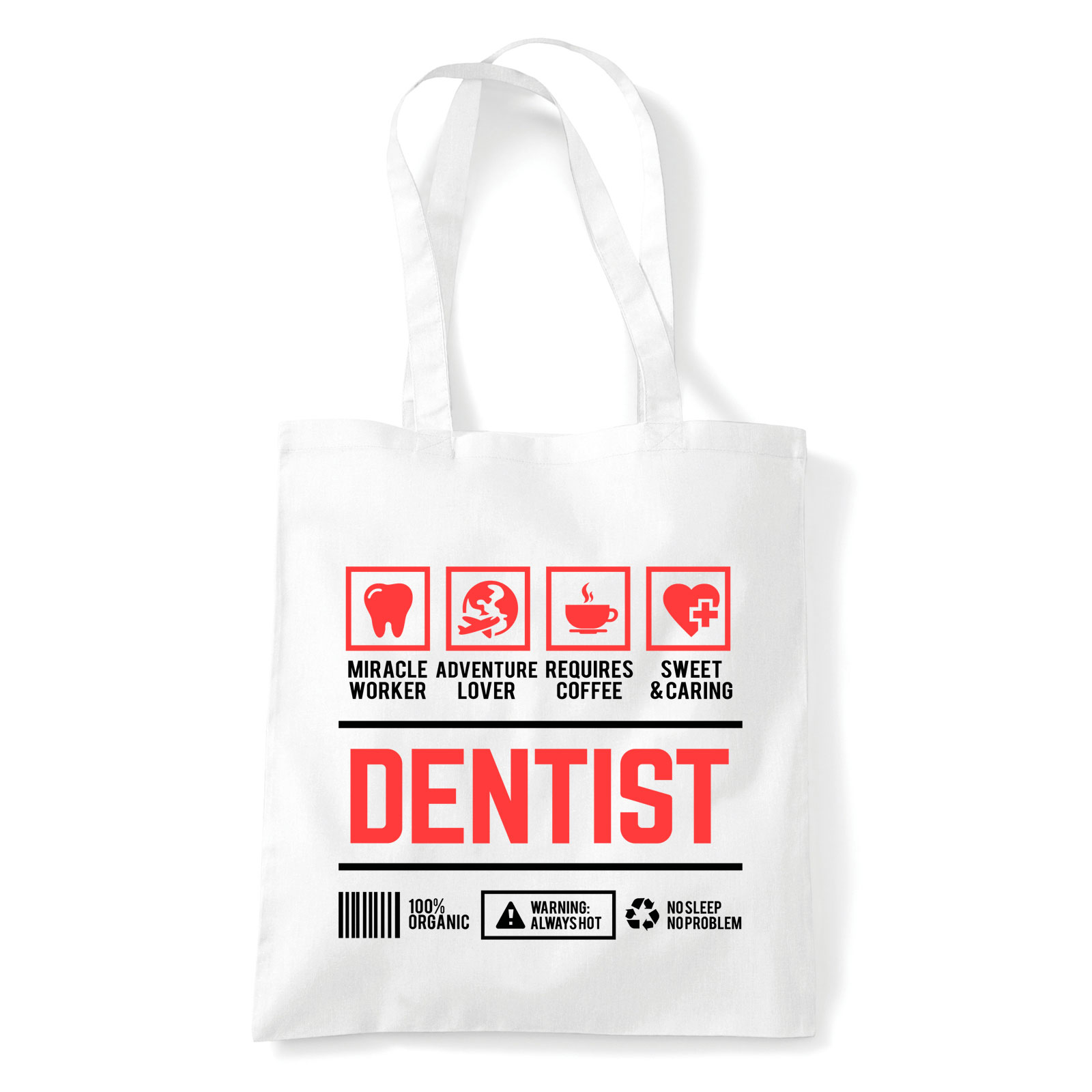 fogorvos fogászat dentist Fehér Shopper Vászontáska