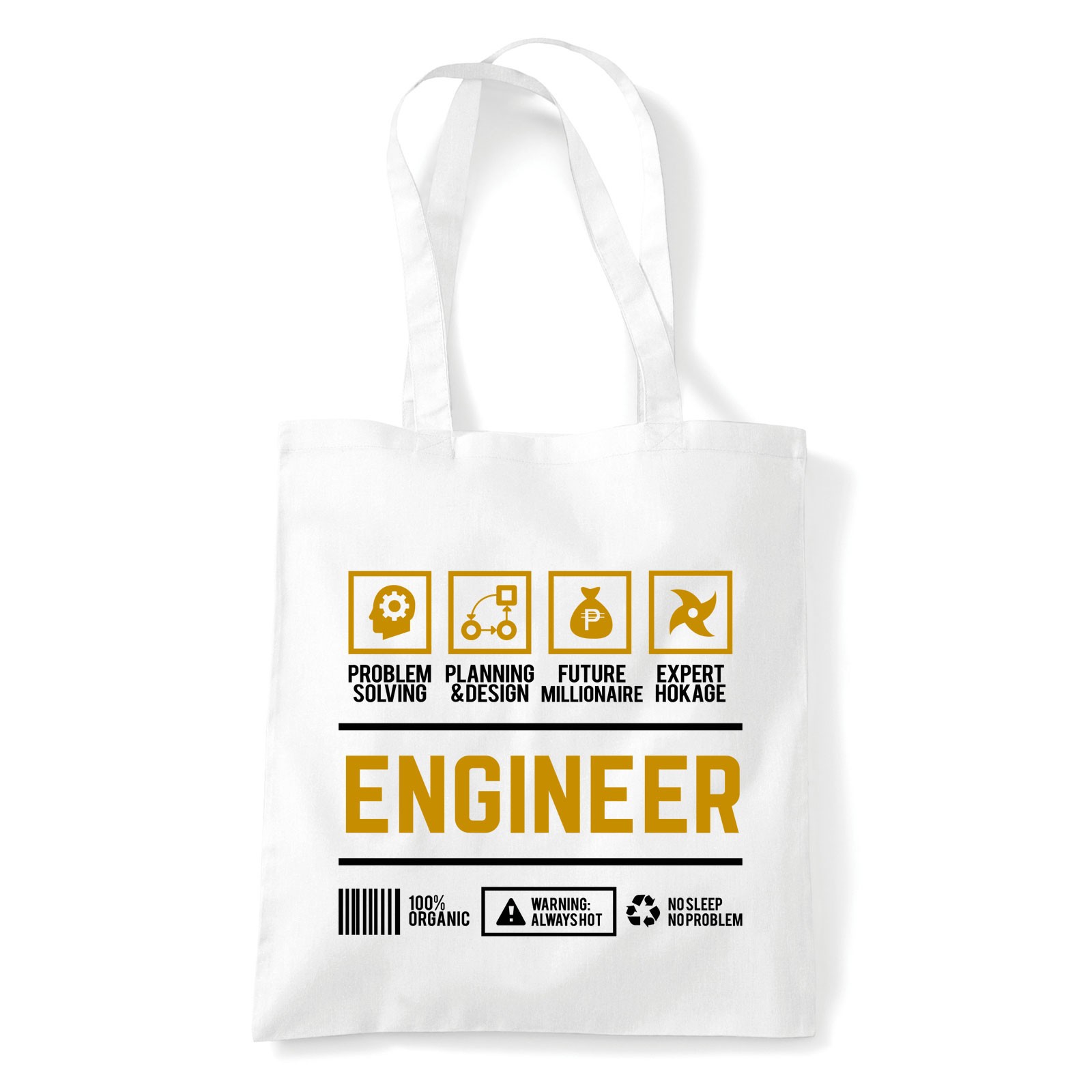mérnök engineer Fehér Shopper Vászontáska