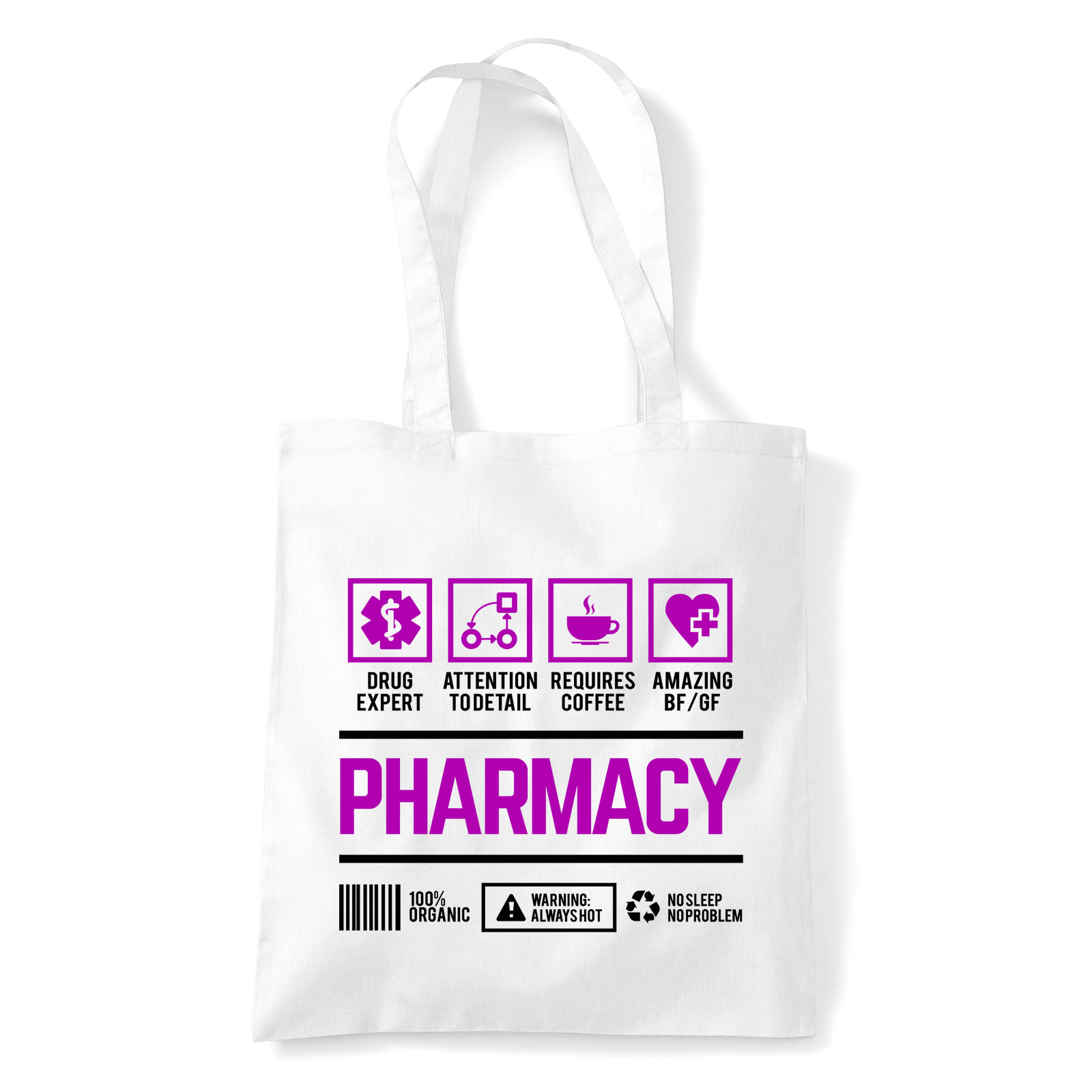 Gyógyszerész gyógyszertáros Fehér Shopper Vászontáska