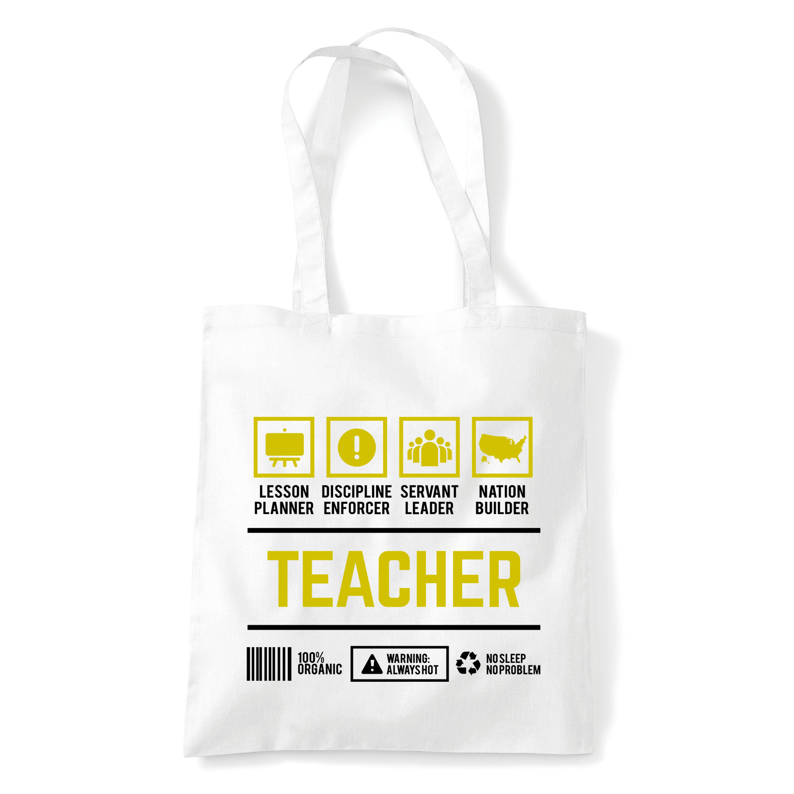tanár tanárnő pedagógus Fehér Shopper Vászontáska