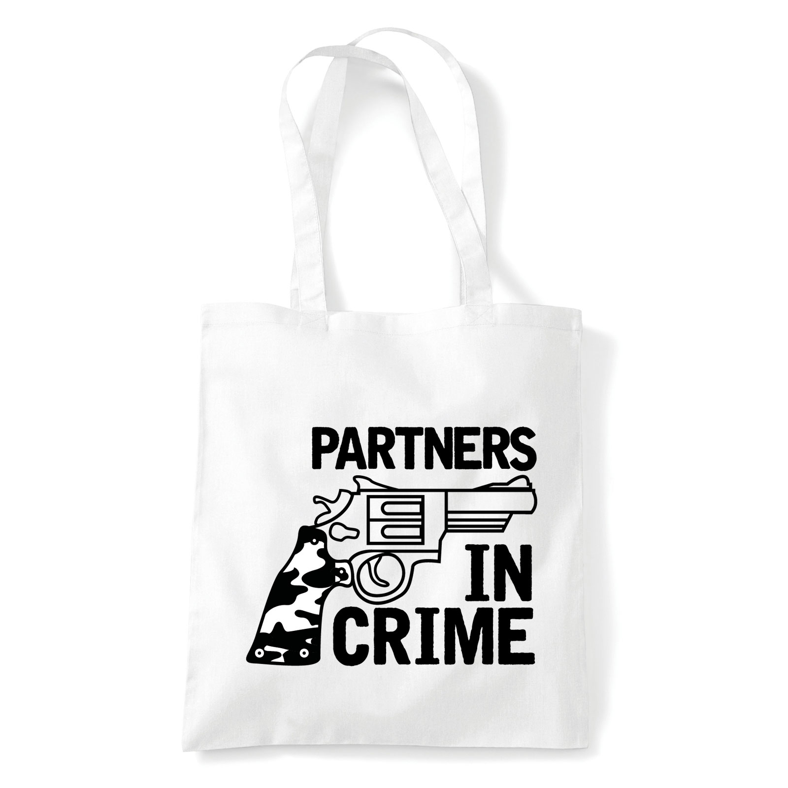 Partners In Crime páros pároknak Fehér Shopper Vászontáska