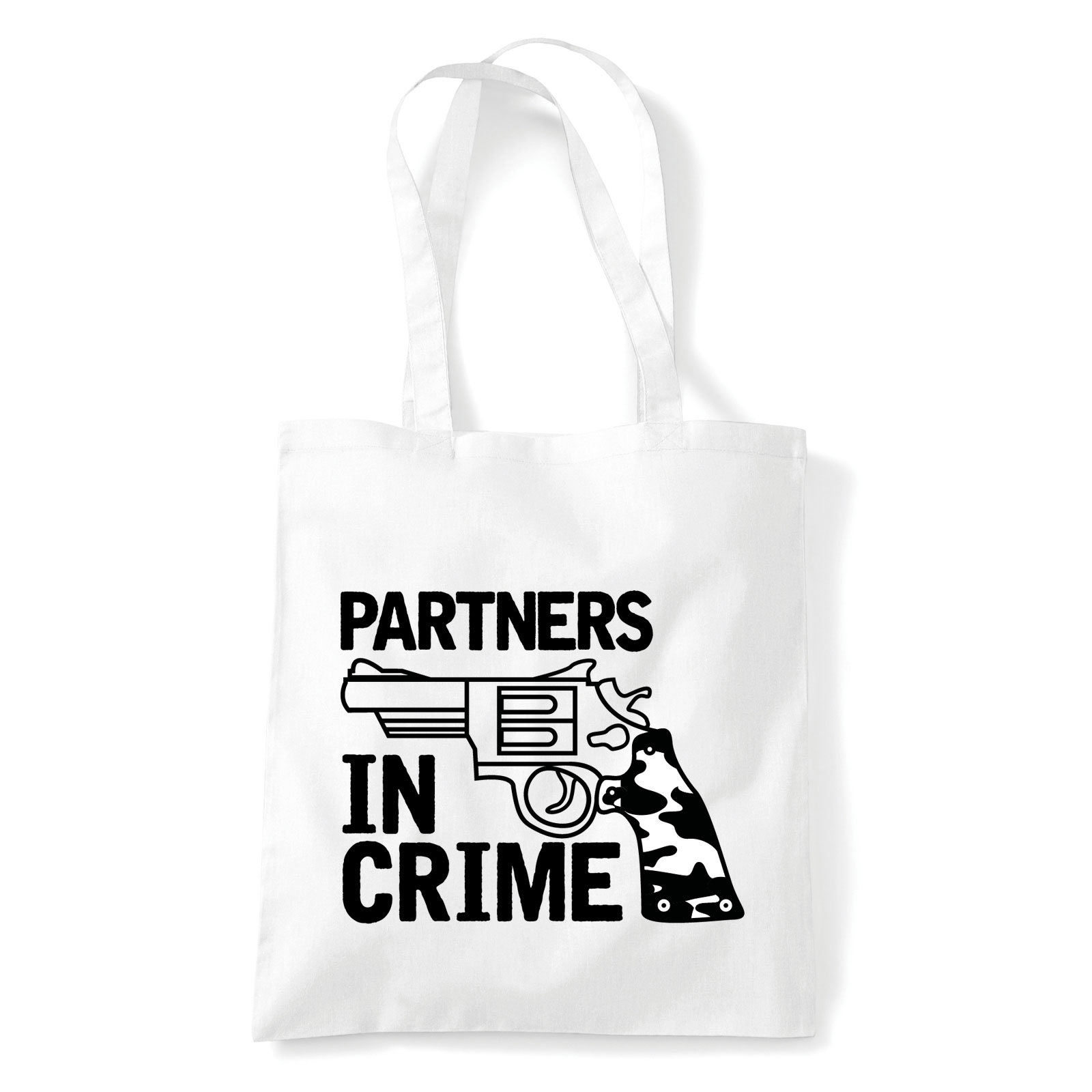 Partners In Crime páros pároknak Fehér Shopper Vászontáska
