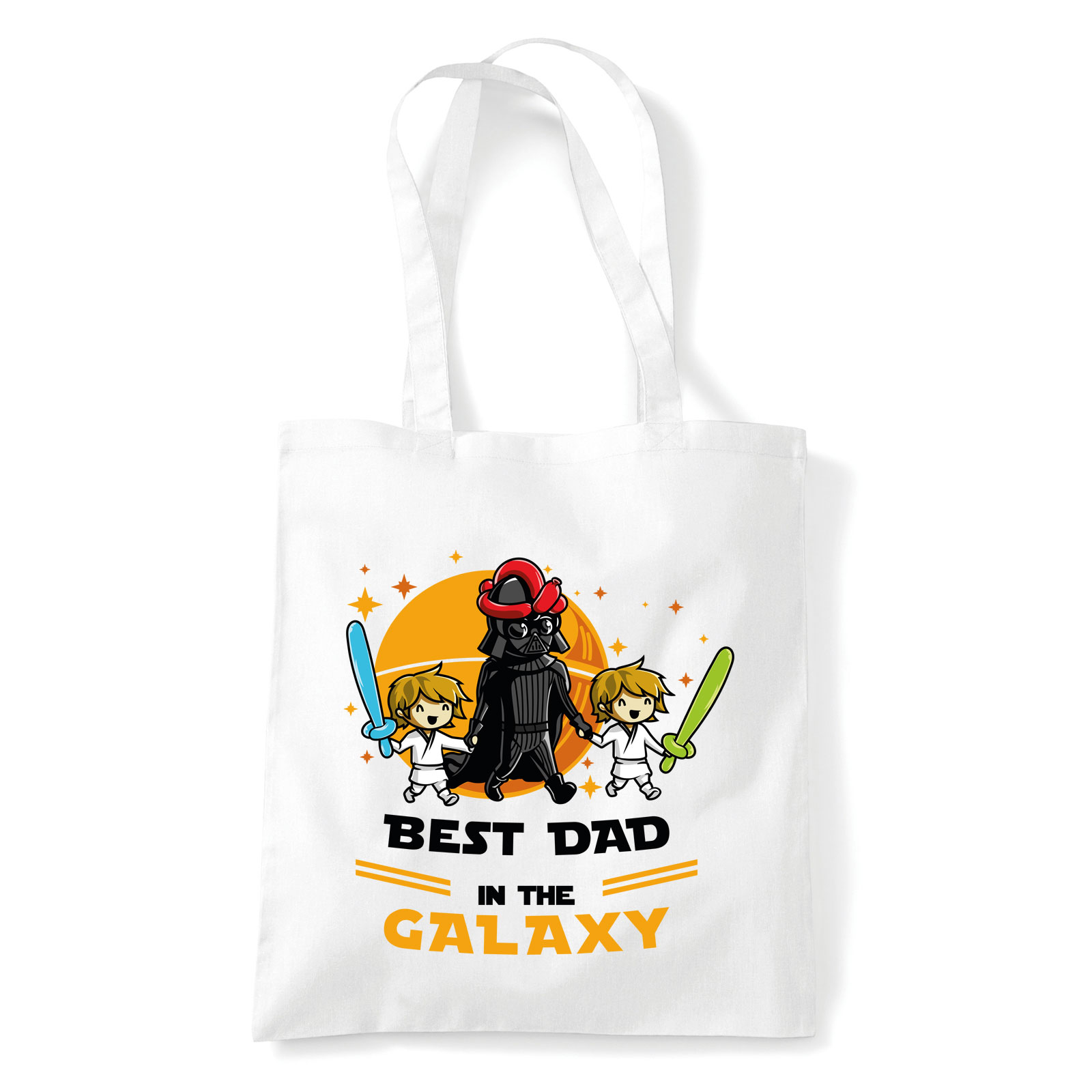 Legjobb apa a galaxisban két fiú apáknak apák napja Fehér Shopper Vászontáska