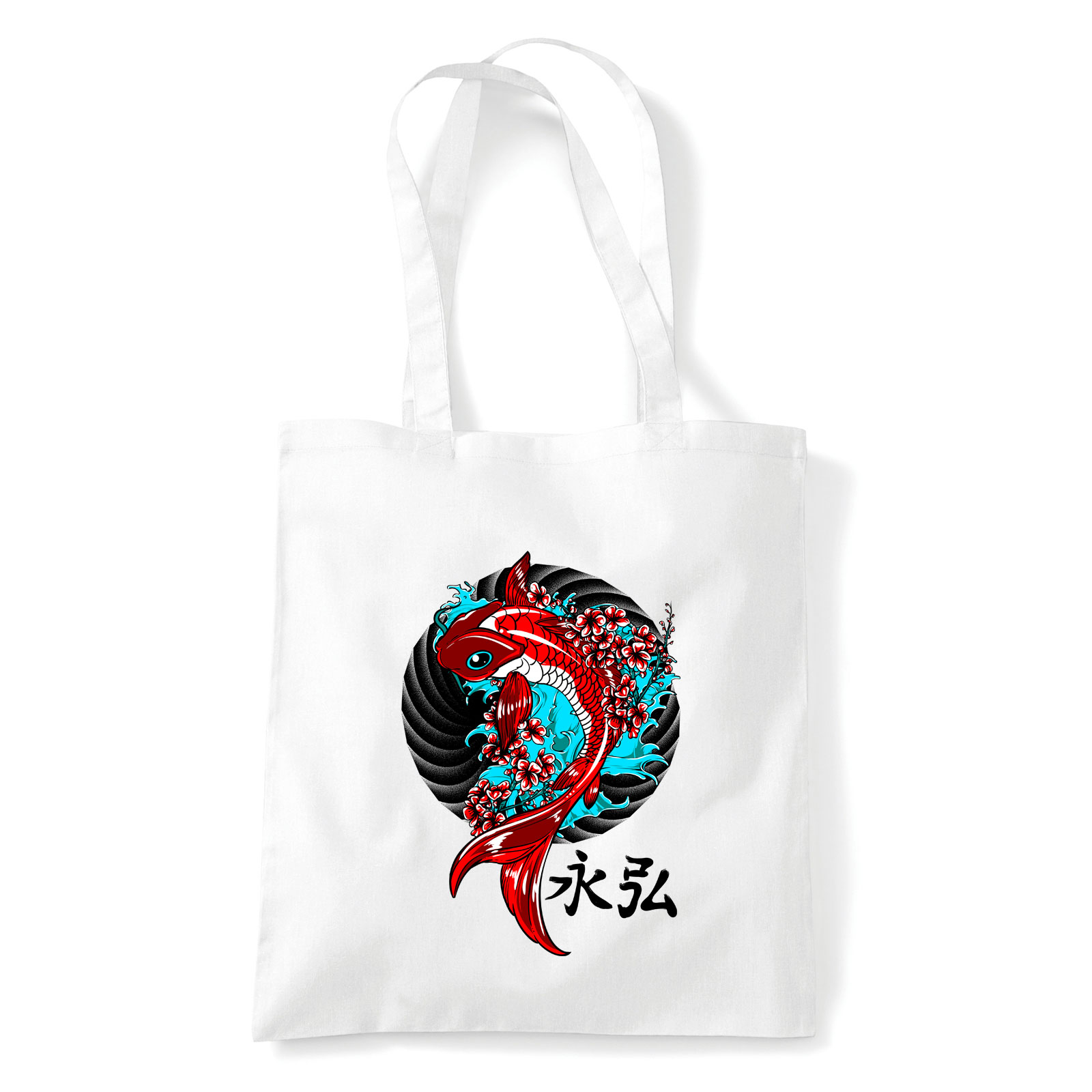 japán koi hal koi fish Fehér Shopper Vászontáska