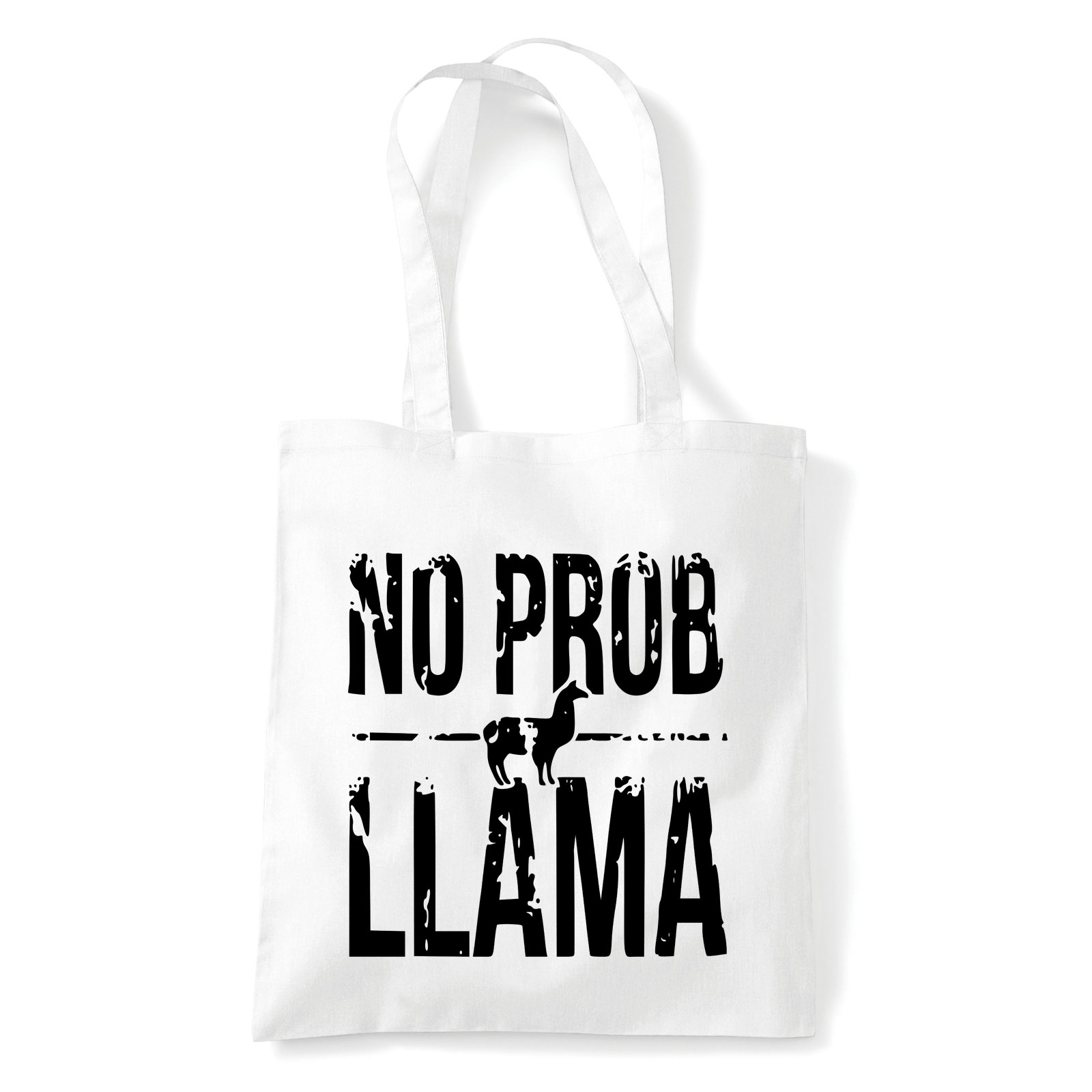 no probllama láma Fehér Shopper Vászontáska