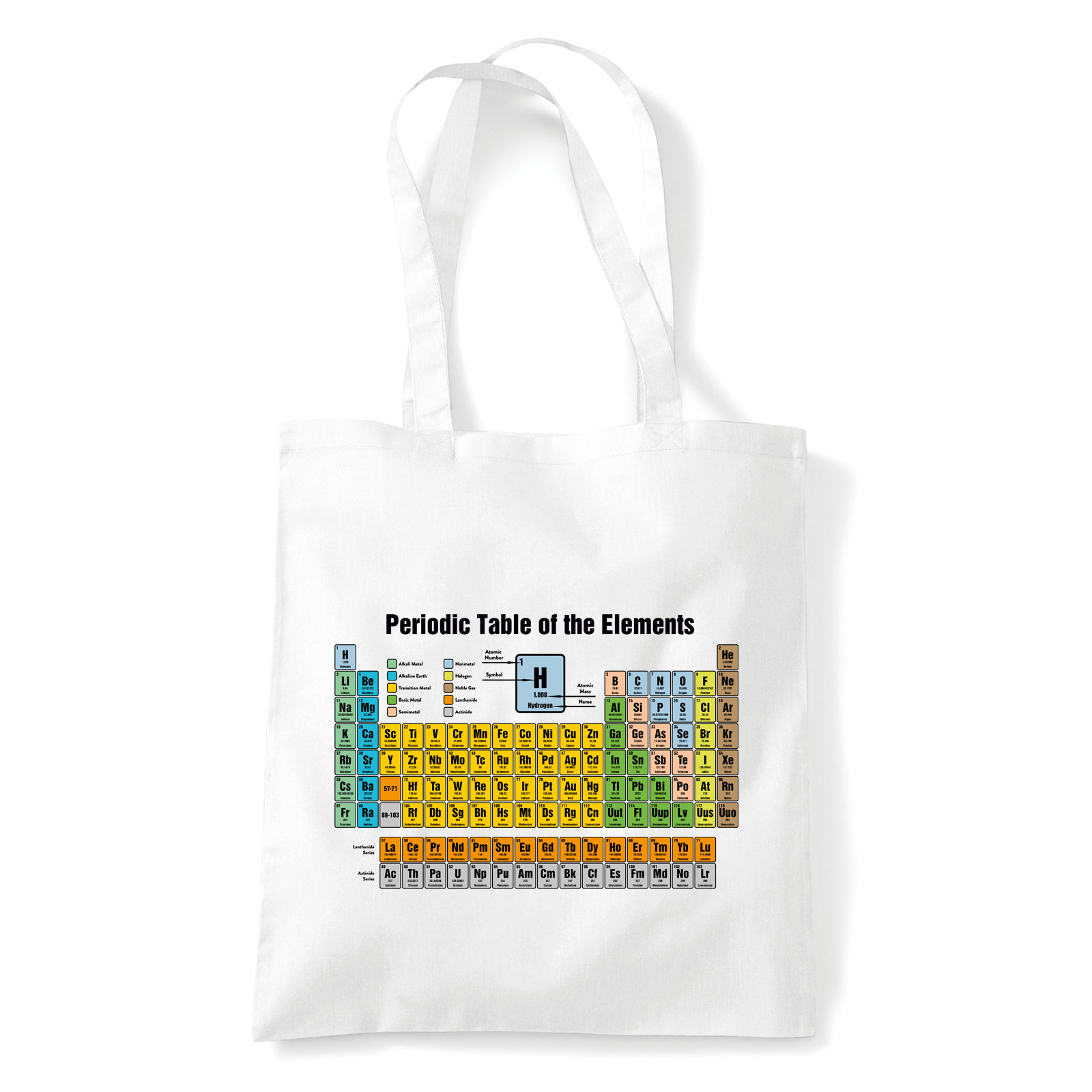 periódusos rendszer Fehér Shopper Vászontáska