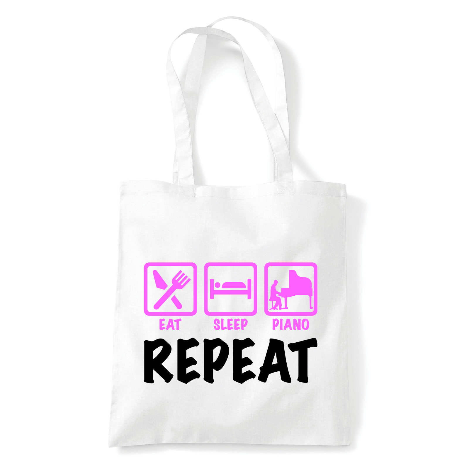 zongora piano zongorista Fehér Shopper Vászontáska