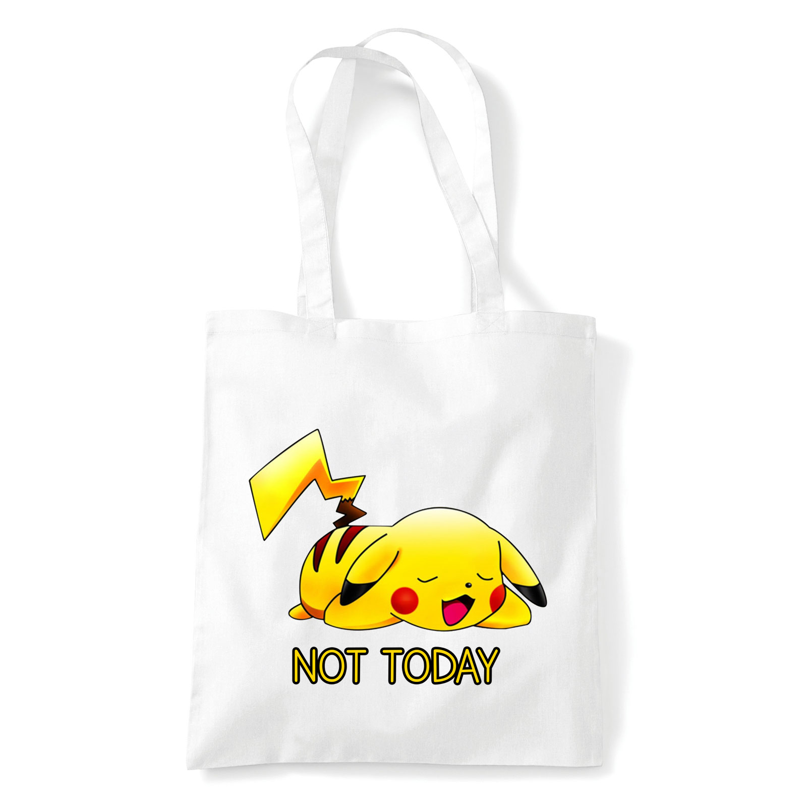 not today pikachu pokemon Fehér Shopper Vászontáska