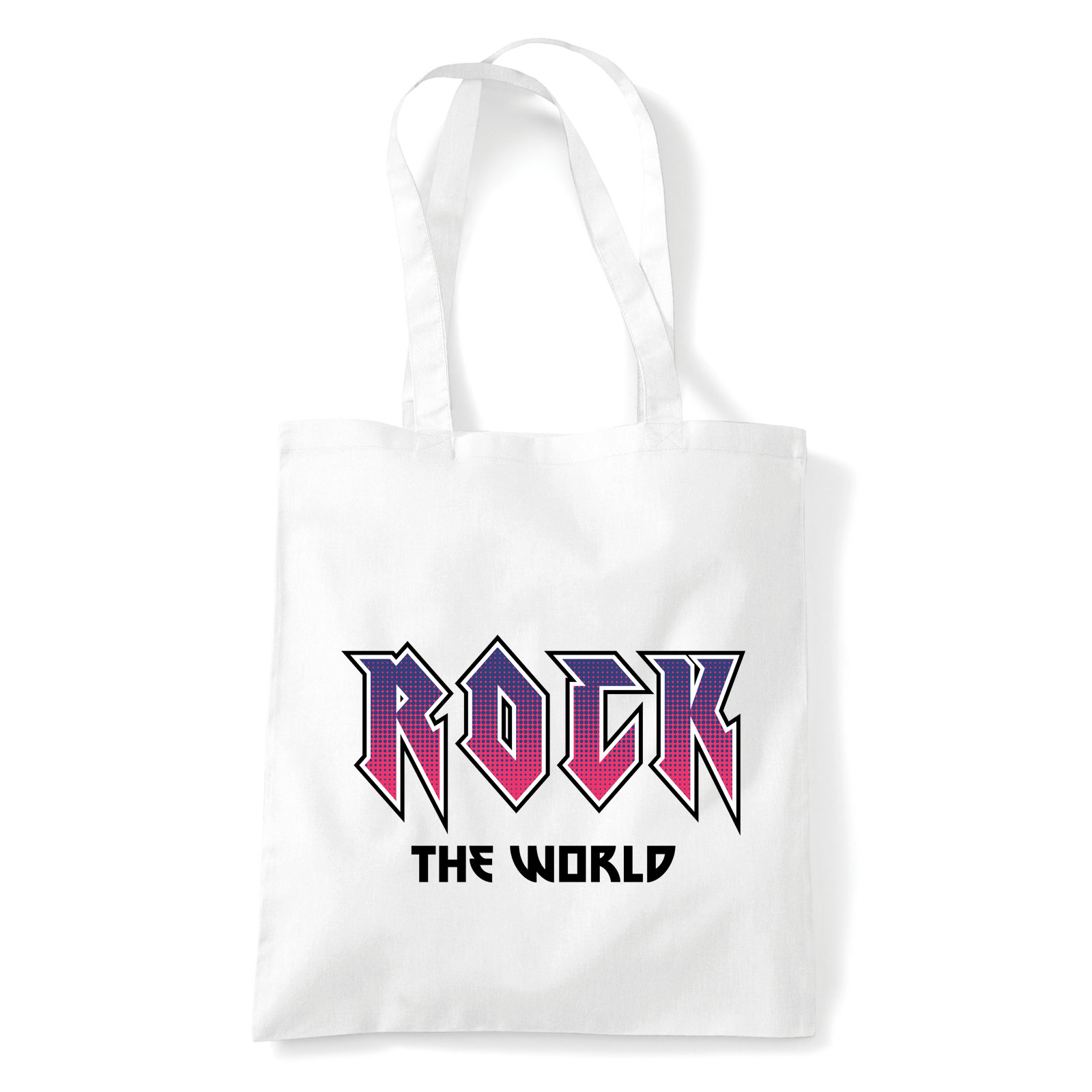 rock the world Fehér Shopper Vászontáska