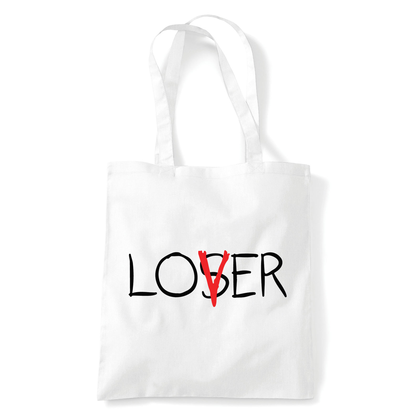 lover loser az stephen king it pennywise Fehér Shopper Vászontáska