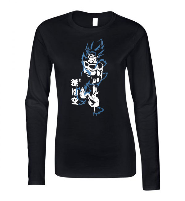 Son Goku Dragon Ball Fekete Női Hosszú Ujjú Póló