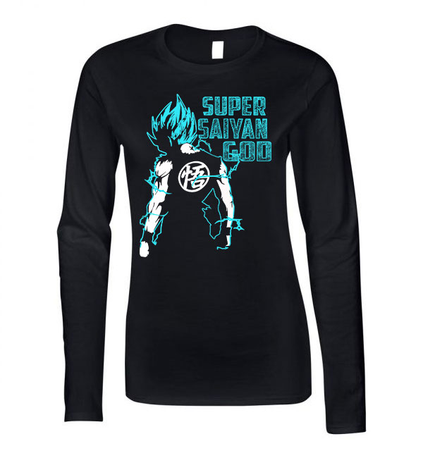 Dragon Ball Son Goku Fekete Női Hosszú Ujjú Póló