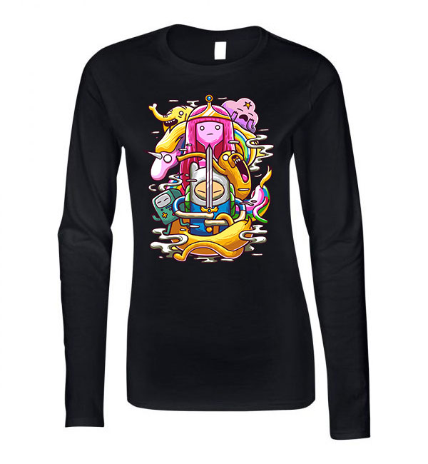 Adventure Time Fekete Női Hosszú Ujjú Póló