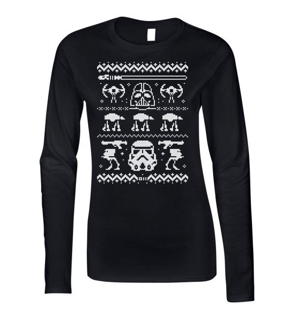 star wars darth vader karácsony pulcsi Fekete Női Hosszú Ujjú Póló