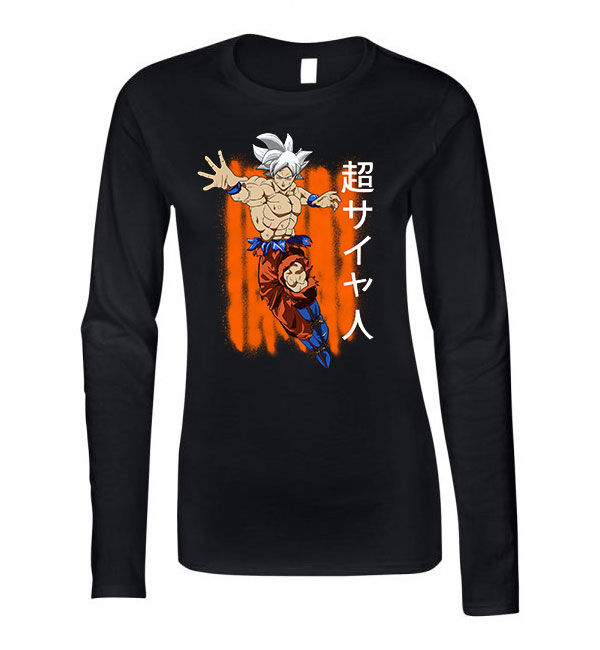 dragon ball son goku Fekete Női Hosszú Ujjú Póló