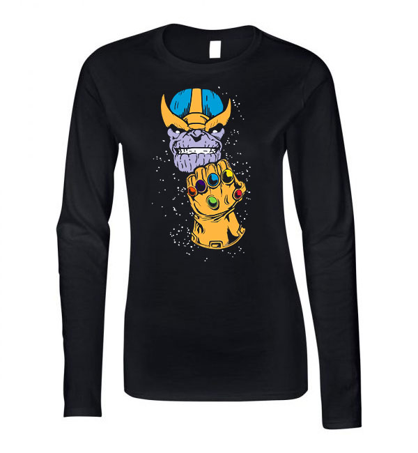 Thanos Fekete Női Hosszú Ujjú Póló