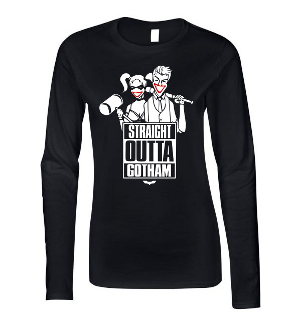 joker harley quinn gotham Fekete Női Hosszú Ujjú Póló
