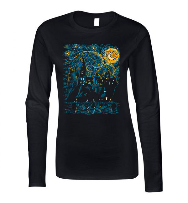 harry potter roxfort hogwarts Fekete Női Hosszú Ujjú Póló