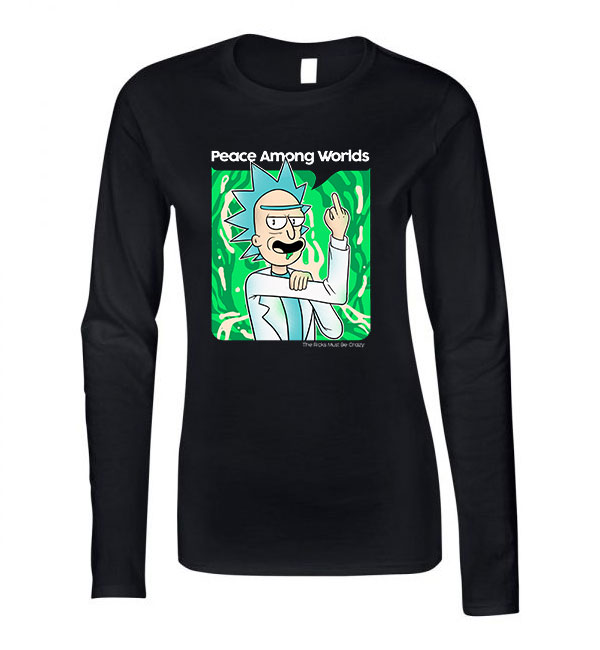 rick és morty Fekete Női Hosszú Ujjú Póló