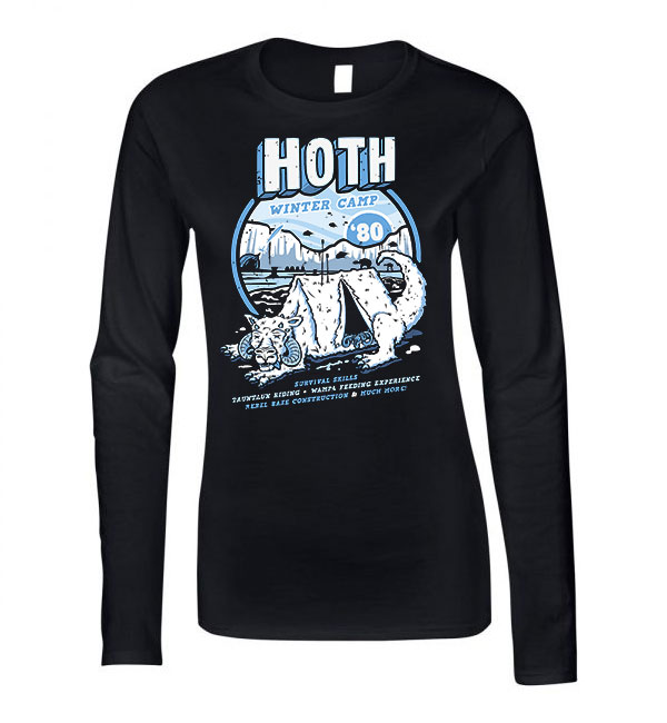 star wars hoth bolygó Fekete Női Hosszú Ujjú Póló