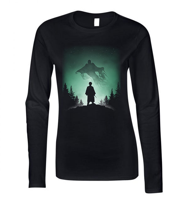 harry potter expecto patronum dementor Fekete Női Hosszú Ujjú Póló