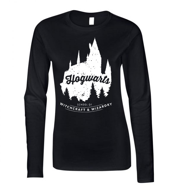 harry potter roxfort hogwarts Fekete Női Hosszú Ujjú Póló