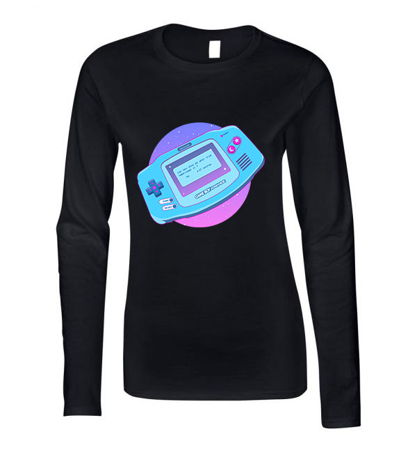 gameboy advance Fekete Női Hosszú Ujjú Póló
