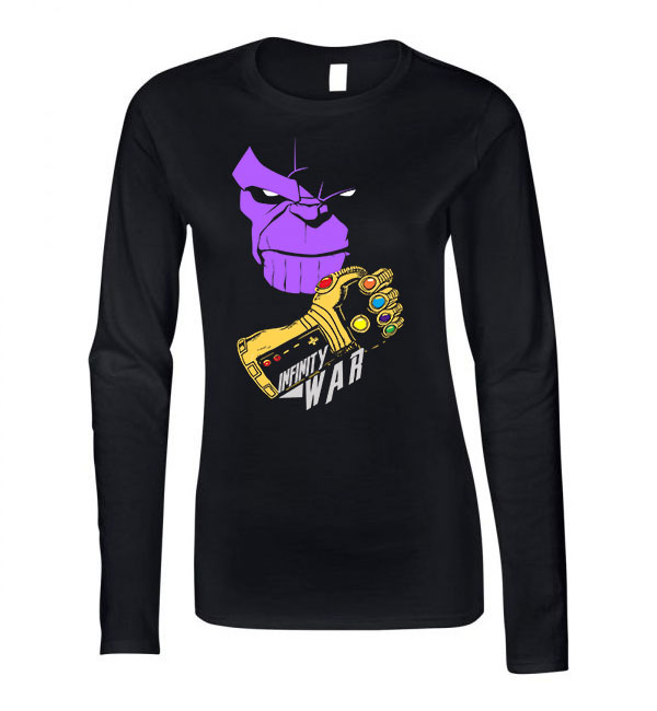 thanos avengers bosszúállók Fekete Női Hosszú Ujjú Póló
