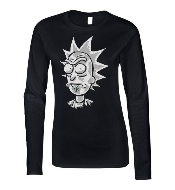 rick és morty Fekete Női Hosszú Ujjú Póló