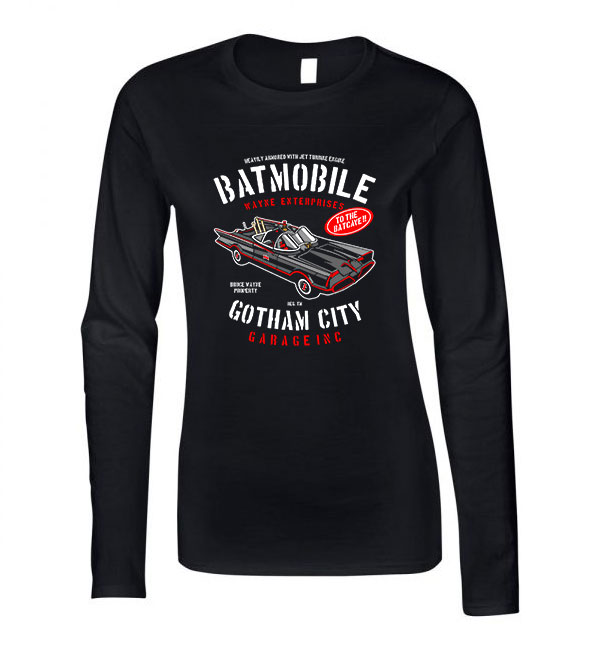batman batmobile Fekete Női Hosszú Ujjú Póló