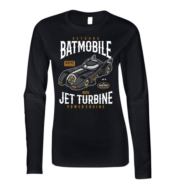 batmobile batman Fekete Női Hosszú Ujjú Póló
