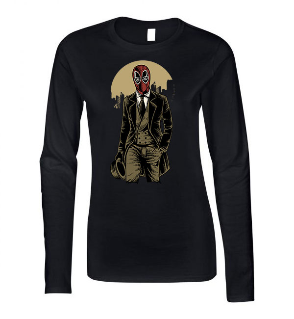 deadpool Fekete Női Hosszú Ujjú Póló