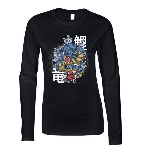 pokermon gyarados magicarp Fekete Női Hosszú Ujjú Póló