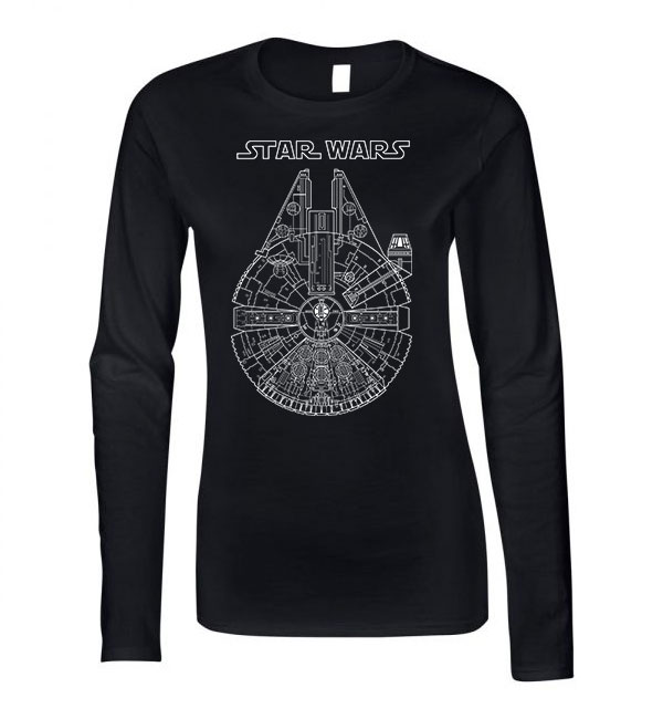 star wars ezeréves sólyom Fekete Női Hosszú Ujjú Póló