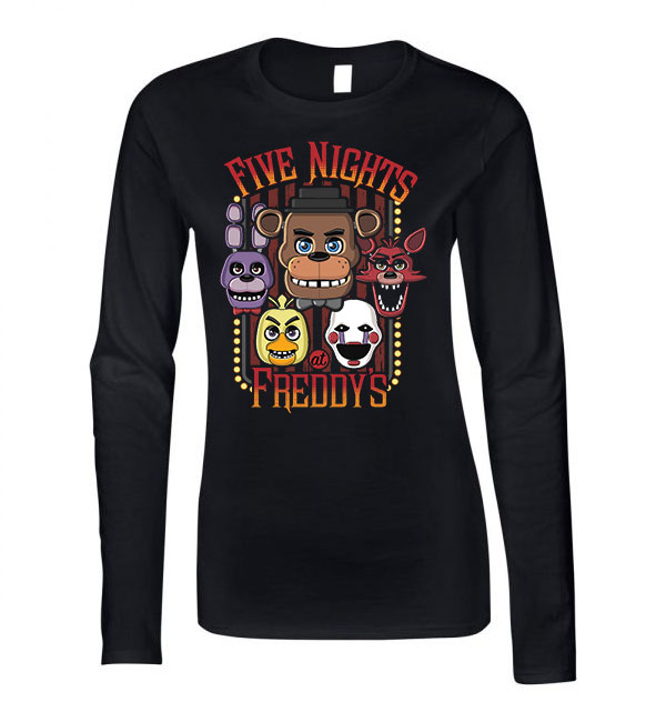five nights at freddy's Fekete Női Hosszú Ujjú Póló