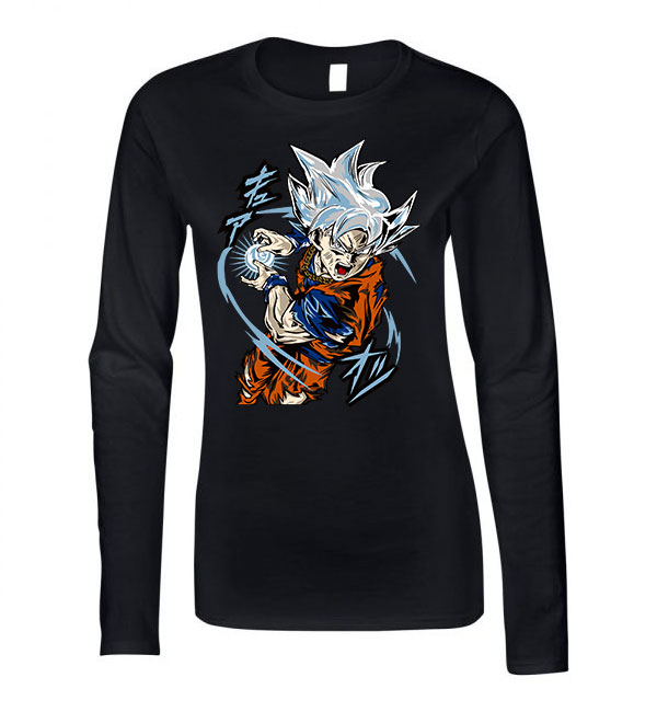 son goku dragon ball ultragoku Fekete Női Hosszú Ujjú Póló