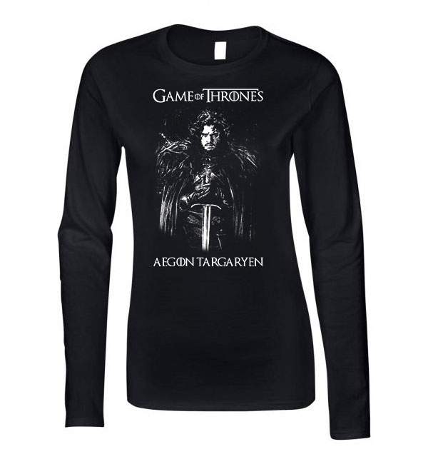 game of thrones trónok harca jon snow havas jon Fekete Női Hosszú Ujjú Póló