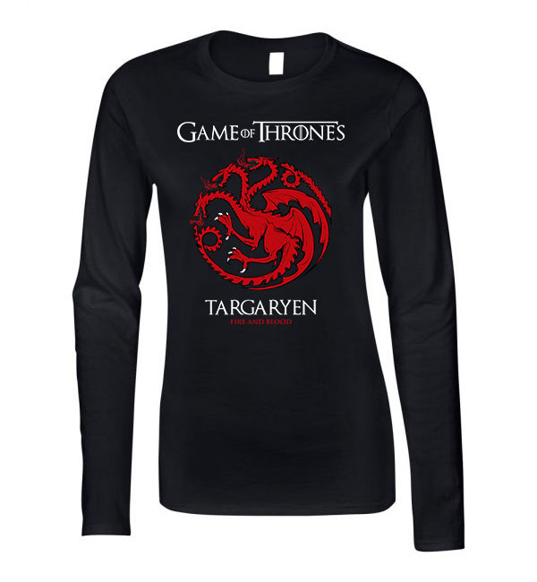 game of thrones trónok harca Fekete Női Hosszú Ujjú Póló