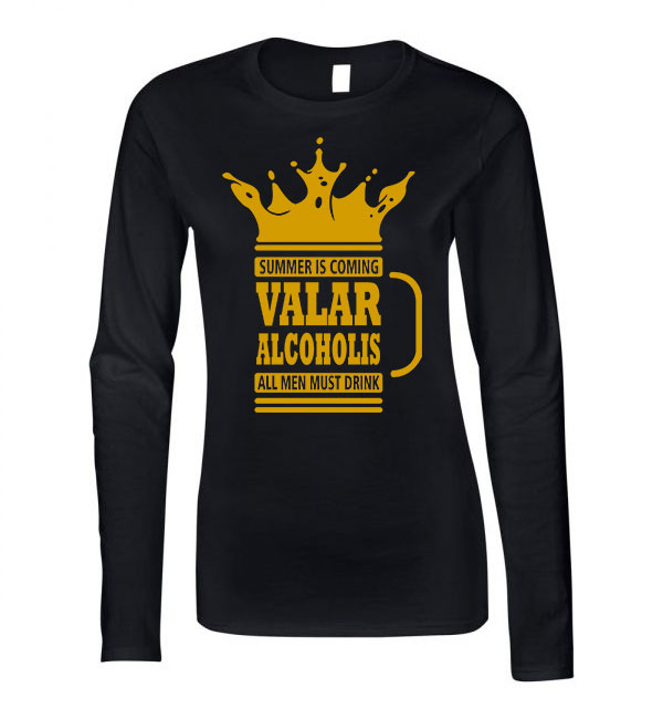 sör alkohol alcohol Fekete Női Hosszú Ujjú Póló