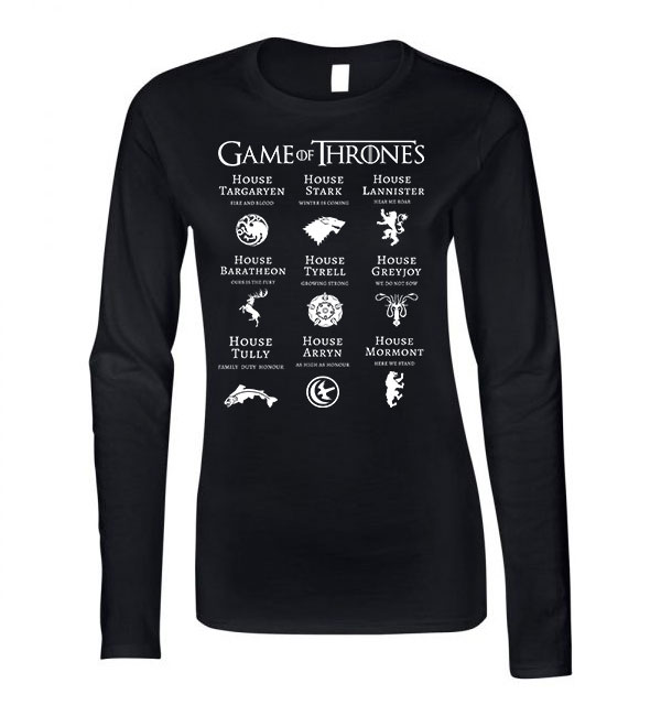 trónok harca game of thrones Fekete Női Hosszú Ujjú Póló