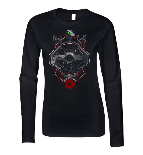 star wars tie fighter Fekete Női Hosszú Ujjú Póló