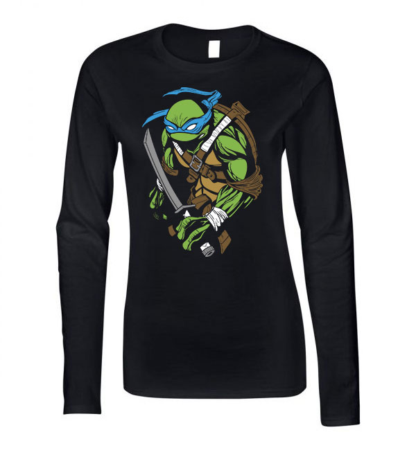 leonardo tini ninja teknőcök tmnt Fekete Női Hosszú Ujjú Póló