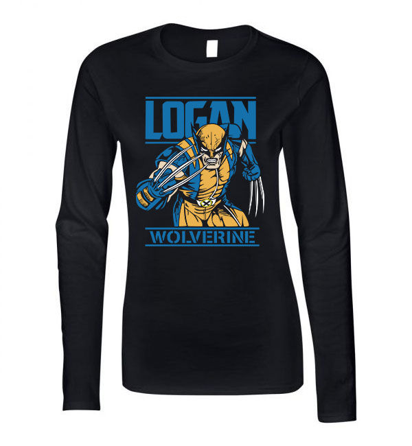 Logan wolverine x-men rozsomák Fekete Női Hosszú Ujjú Póló