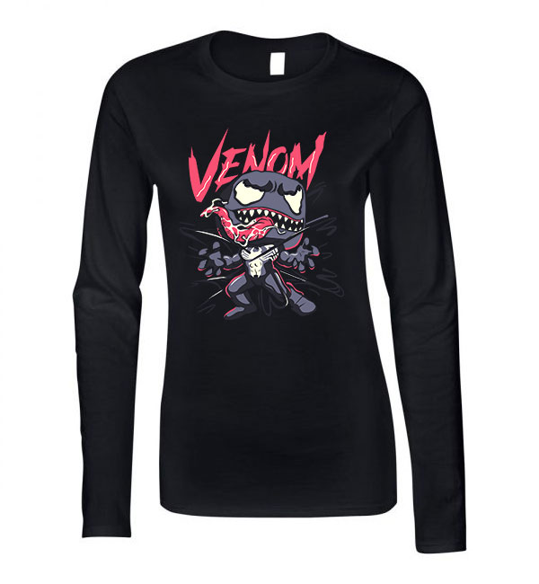 venom méreg Fekete Női Hosszú Ujjú Póló