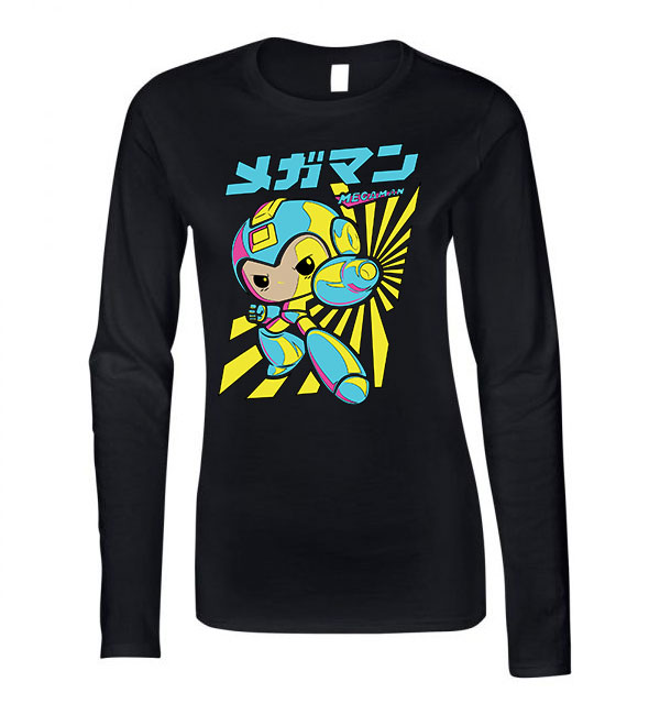 megaman Fekete Női Hosszú Ujjú Póló