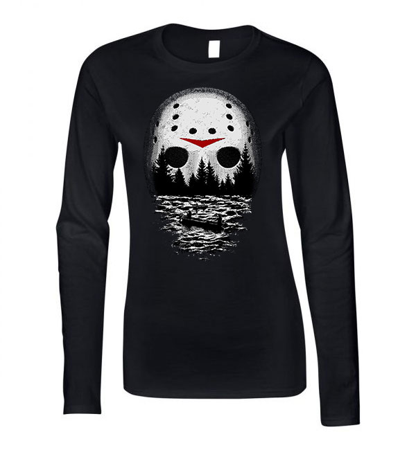 péntek 13 friday 13 jason horror Fekete Női Hosszú Ujjú Póló