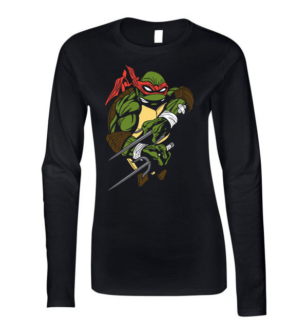 Raffaello tini ninja teknőcök tmnt Fekete Női Hosszú Ujjú Póló