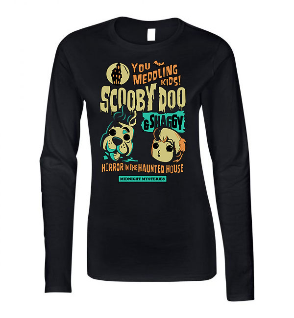 Scooby Doo Fekete Női Hosszú Ujjú Póló