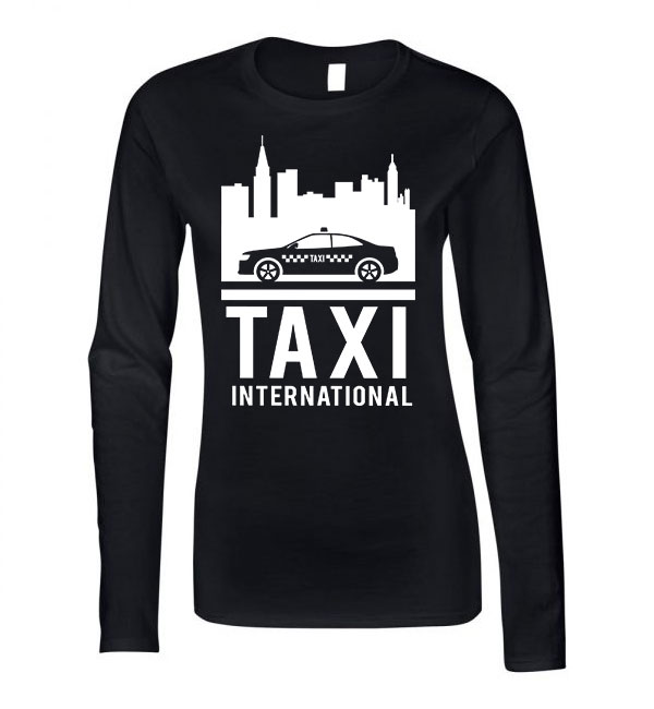 Taxis taxi Fekete Női Hosszú Ujjú Póló